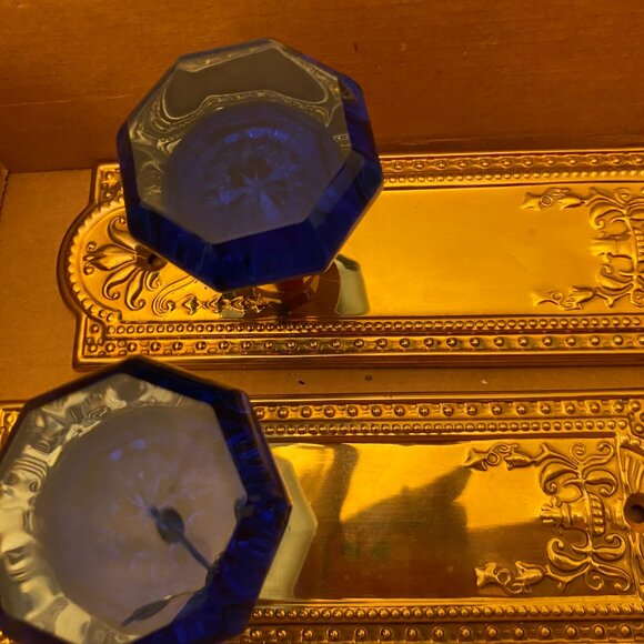 Nostalgic Warehouse Brass Cobalt Glass Door Knob Retails@$209--@239 BRAND NEW! - Picture 6 of 11